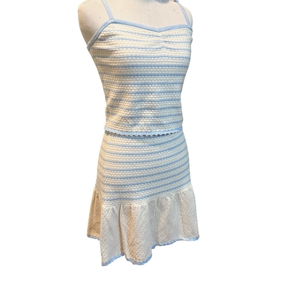 Freshman199 baby Blue and White Striped Two-Piece Set Net design - Picture 4 of 12